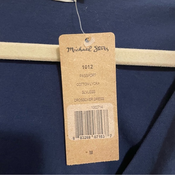 Michael Stars Sleeveless Crossover Midi Dress – Navy, Size Medium (NWT) - Picture 6 of 9